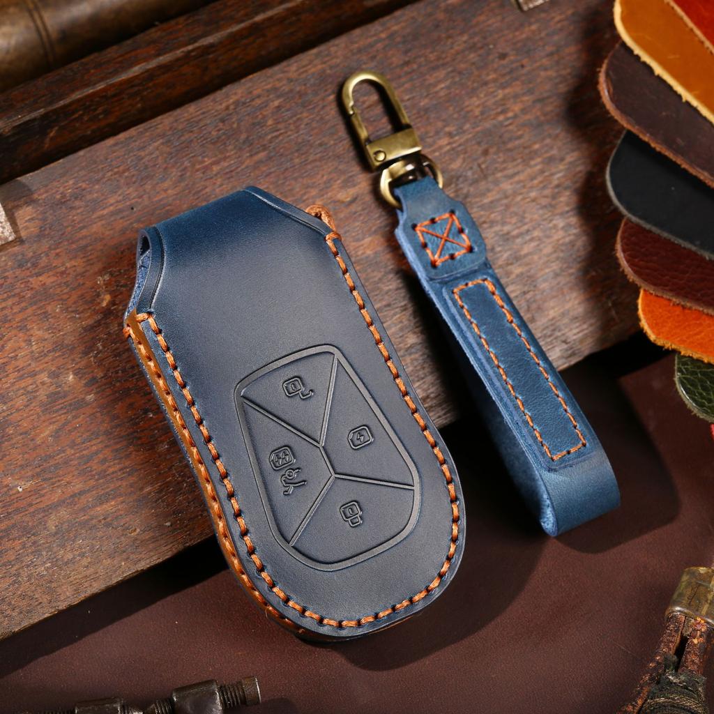 Car Key Fob For Xpeng Xiaopeng P5 P7 G9 G3I    4 Bottons Leather Car Key Case Cover Shell  Accessories