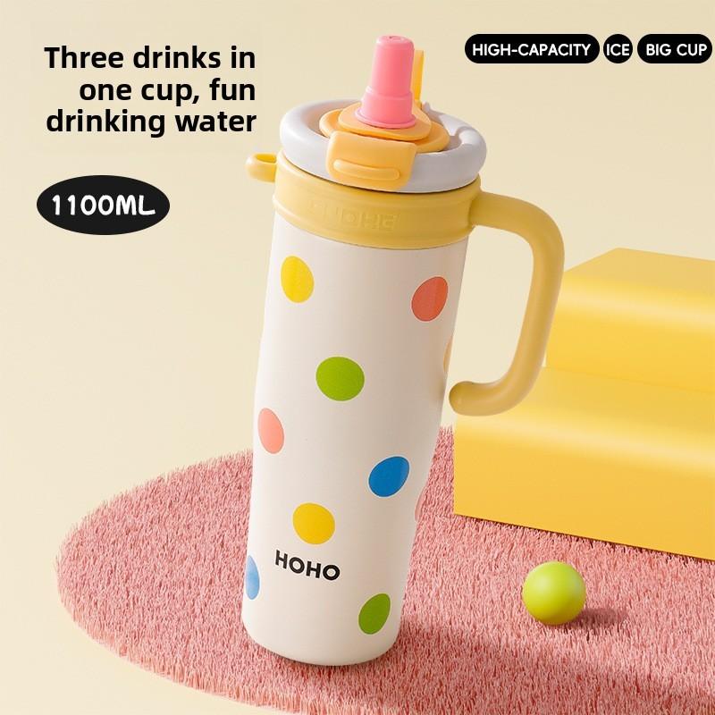 Large Capacity Insulated Travel Mug With Handle For Office And Commuting