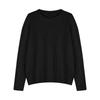 Women's Winter Black Knit Sweater and High-Waist Wide-Leg Shorts Two-Piece Set