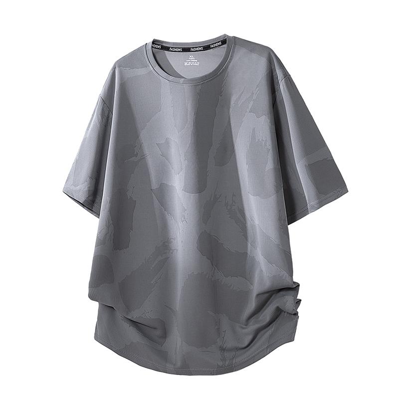 Schnelltrocknendes Sport-T-Shirt Herren Eis Seide Fitness Locker Sommer Dünn Kurzärmlig Laufen Top