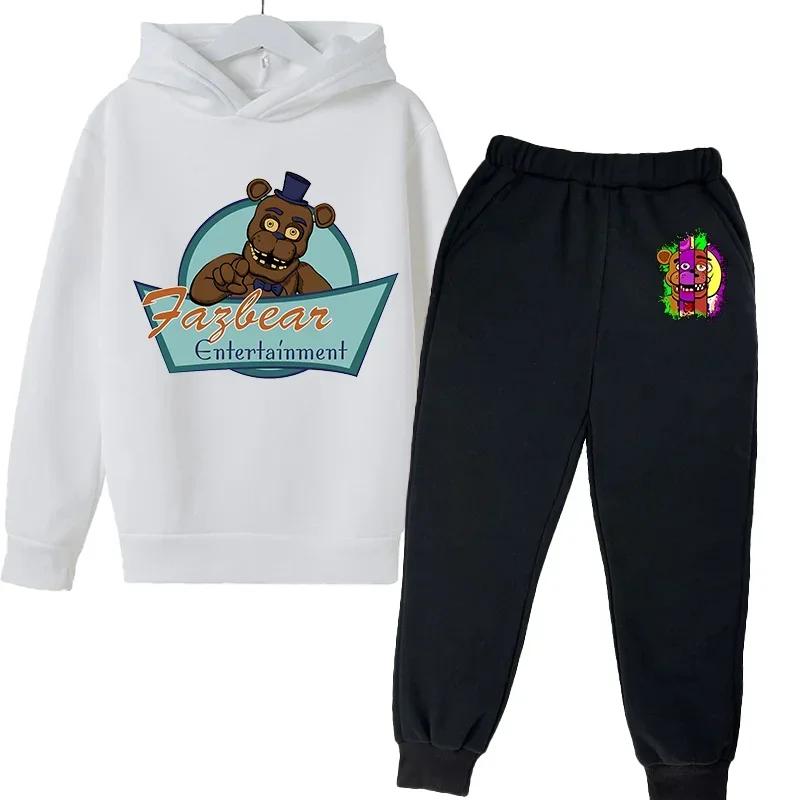 FNAF Five Nights At Freddys Sweatshirt Set Fleece Kids Sweatpants Boys Jacket Girls Clothes Spring Autumn Hoodie Birthday Gift