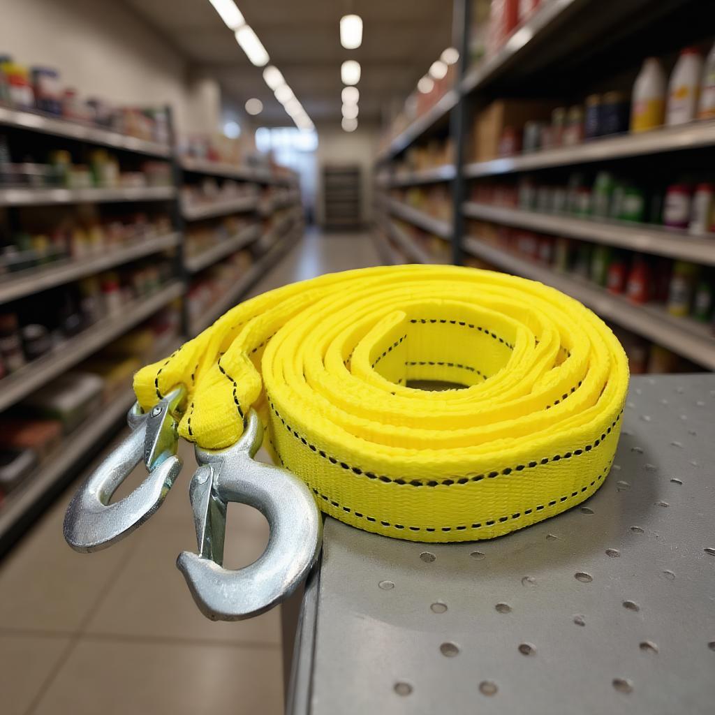 1pc 4M Car Tow Cable Heavy Duty 5 Ton Trailer Rope Towing Pull Rope Strap Hooks Van Road Recovery Car Accessories