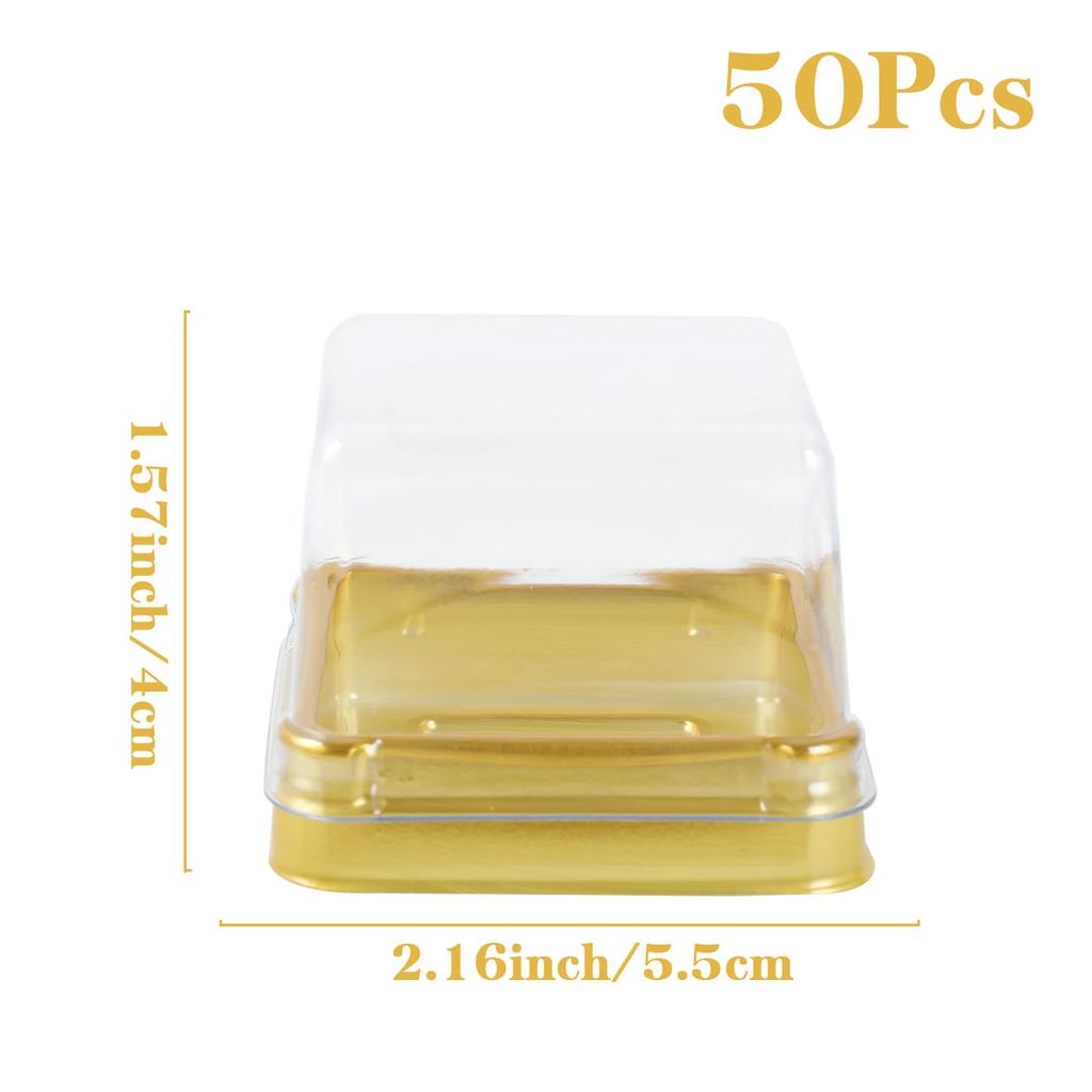 50Pcs Mini Dessert Kuchen Box Container Transparent Cupcake Gebäck Backen Verpackung Boxen Hochzeit Partei Liefert Weihnachten Geschenk