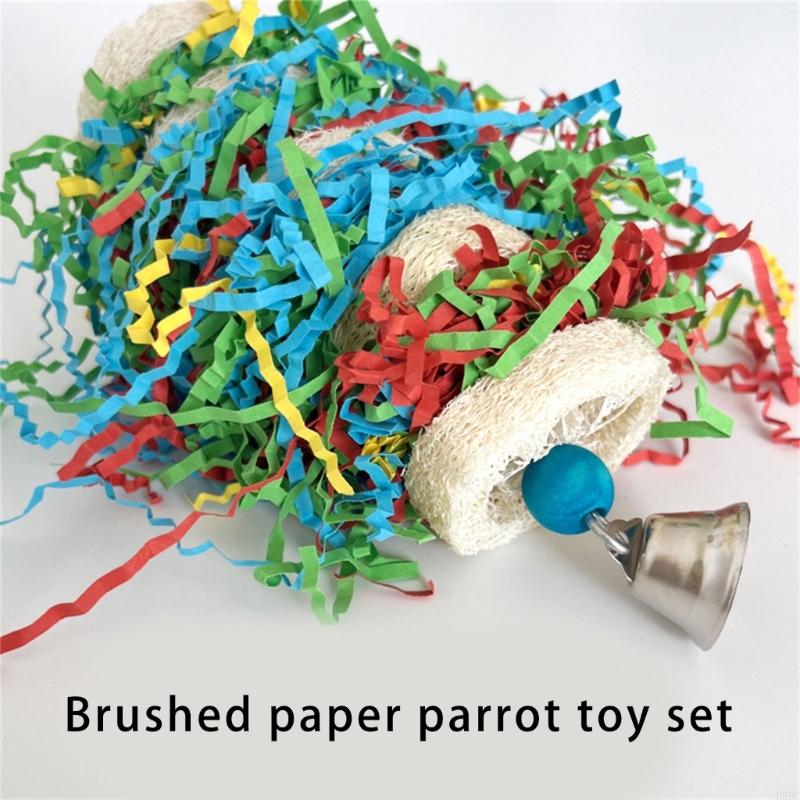 

5Pcs Interactive Bird Toy Natural Chew Set With Colorful Paper Shredding Parrot Foraging Activity Physical Engagement China Mainland