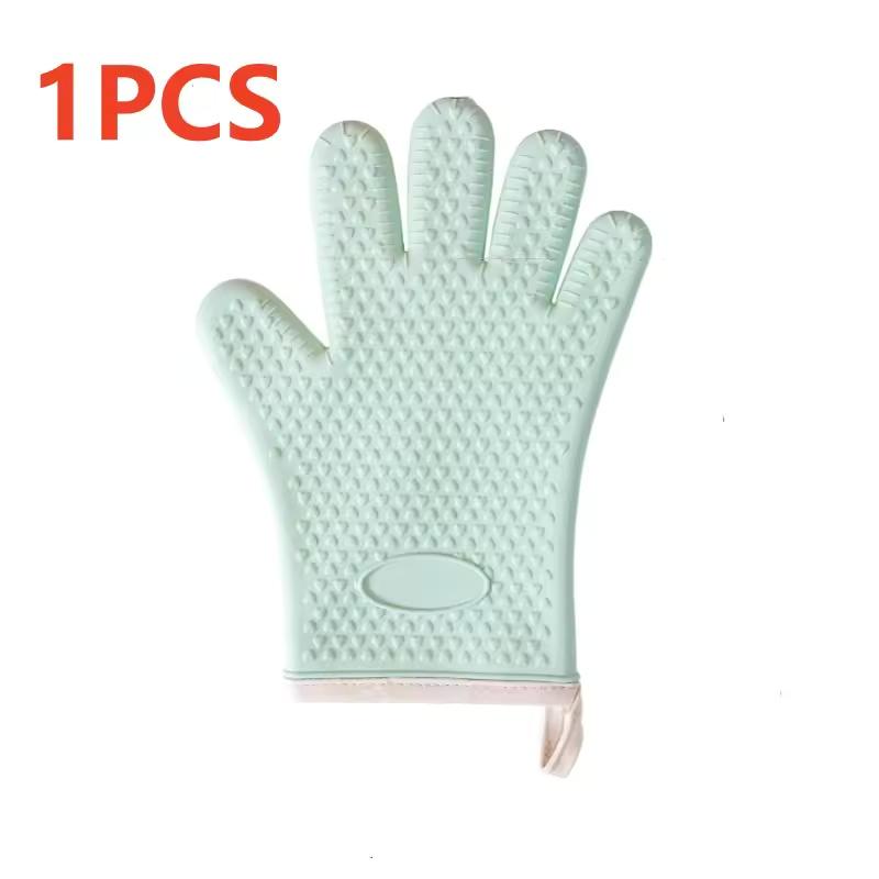 

Heat Resistant Silicone Oven Mitts Cotton Lined Cooking Gloves Waterproof Non-Slip Kitchen Gloves for BBQ Grilling Baking Smoker