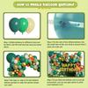 153pcs Dinosaur Themed Balloon Garland Arch Green Gold Orange Balloon Jungle Party Dinosaur Themed Birthday Party Decorations