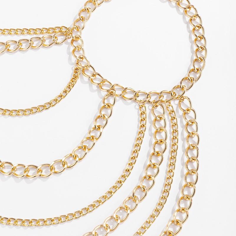 Punk Creative Statement Alumínio Corrente Sexy Body Roupas Moda Gótico Geométrico Borla Corpo Jóias Mulheres Lariat Presentes