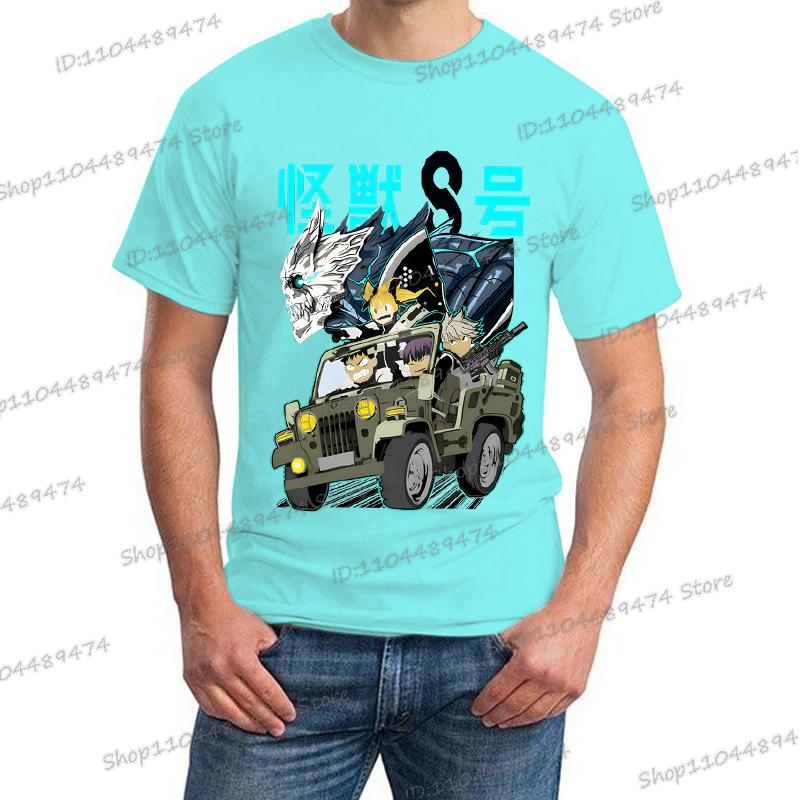 Funny Manga Kaiju No 8 Streetwear Japanese Y2K Anime Men T-shirt Casual Short Sleeve Harajuku Kafka Hibino Men's Clothing Tops