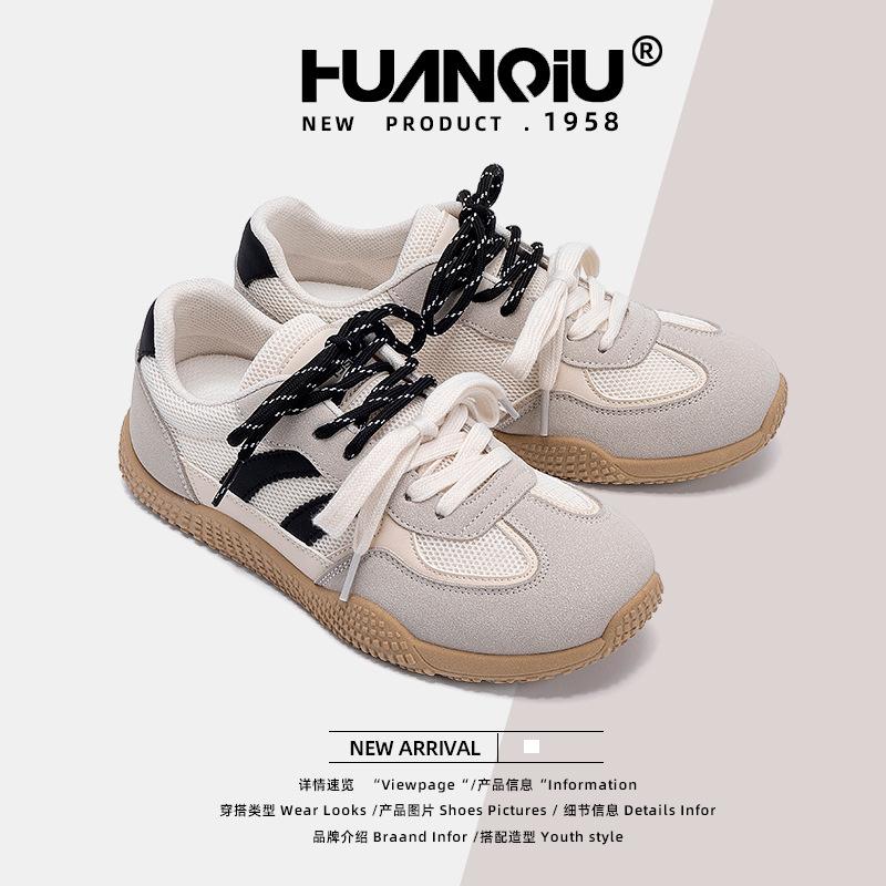 Global German Training Shoes Women's ZHQ-HY2123 Summer New Mesh Breathable Casual Shoes Soft Sole Versatile White Shoes Women
