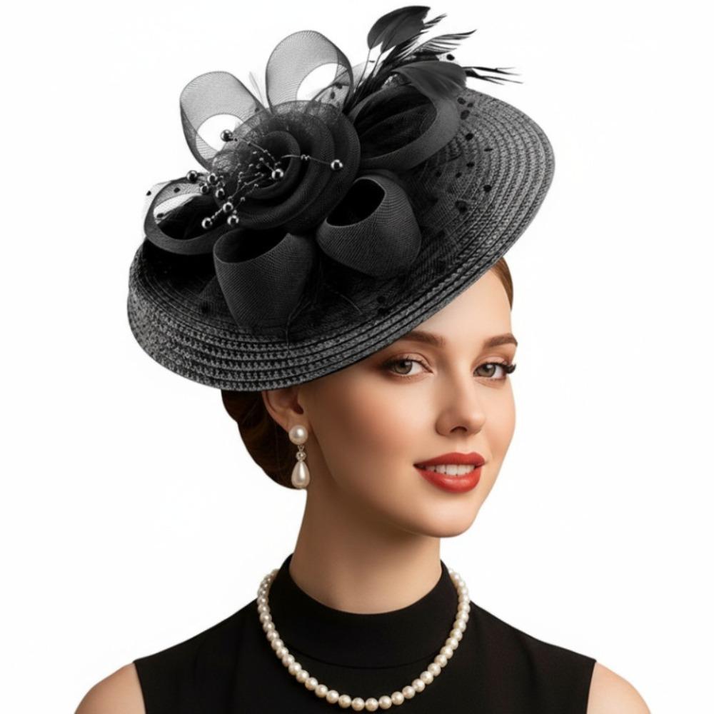 Elegant Mesh Feather Headband Exquisite 1920s Hair Accessories Masquerade Hair Band  Wedding