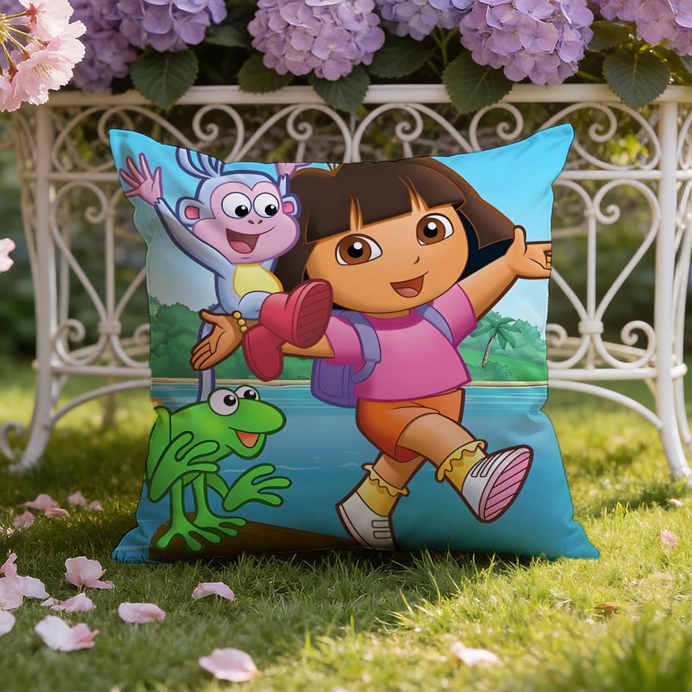 

Anime cute D-Dora the E-Explorer Cushion Cover Home & Car Dual-Scene Pillow Cover: Reversible for Premium Comfort 45cmx45cm