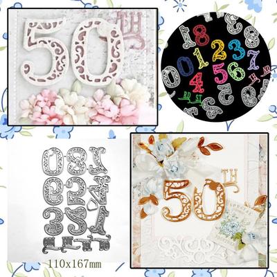 Fustelle Metalliche Numeri Stencil Taglio Fustellato per Scrapbooking Fai da Te Album Cartolina Carta Goffratura