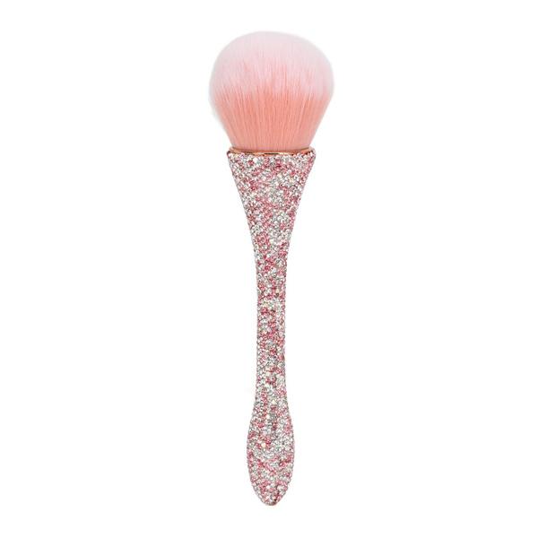 Nail Dusting Cleansing Brush Soft Nylon Hair Comfortable Grip Prevent Deformation Loose Powder Brush