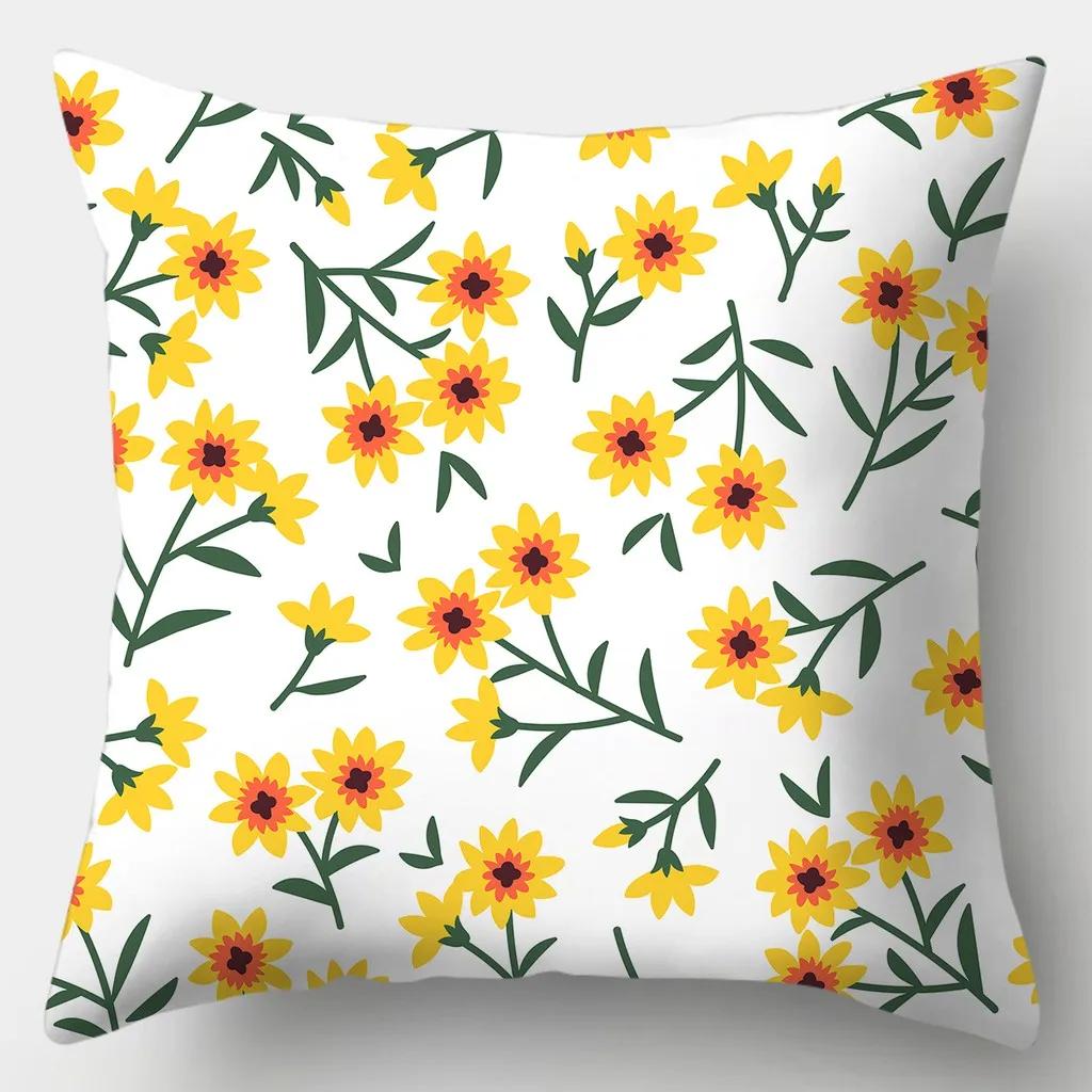 Federa Cuscino Floreale 45cmX45cm Quadrata Copricuscino per Divano Fiori ad Acquerello Cuscino
