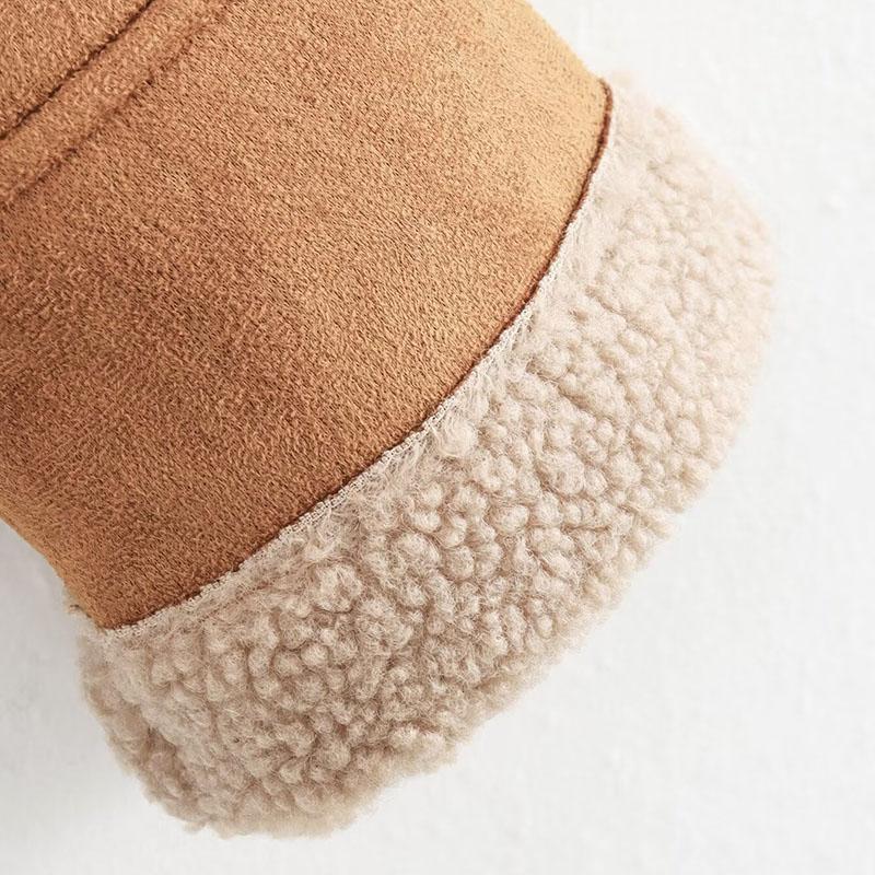 Women's Faux Suede Leather Jackets Flip Collar Fleece Lining Loose Fur One-piece Top Vintage European Style Coat Autumn and Winter