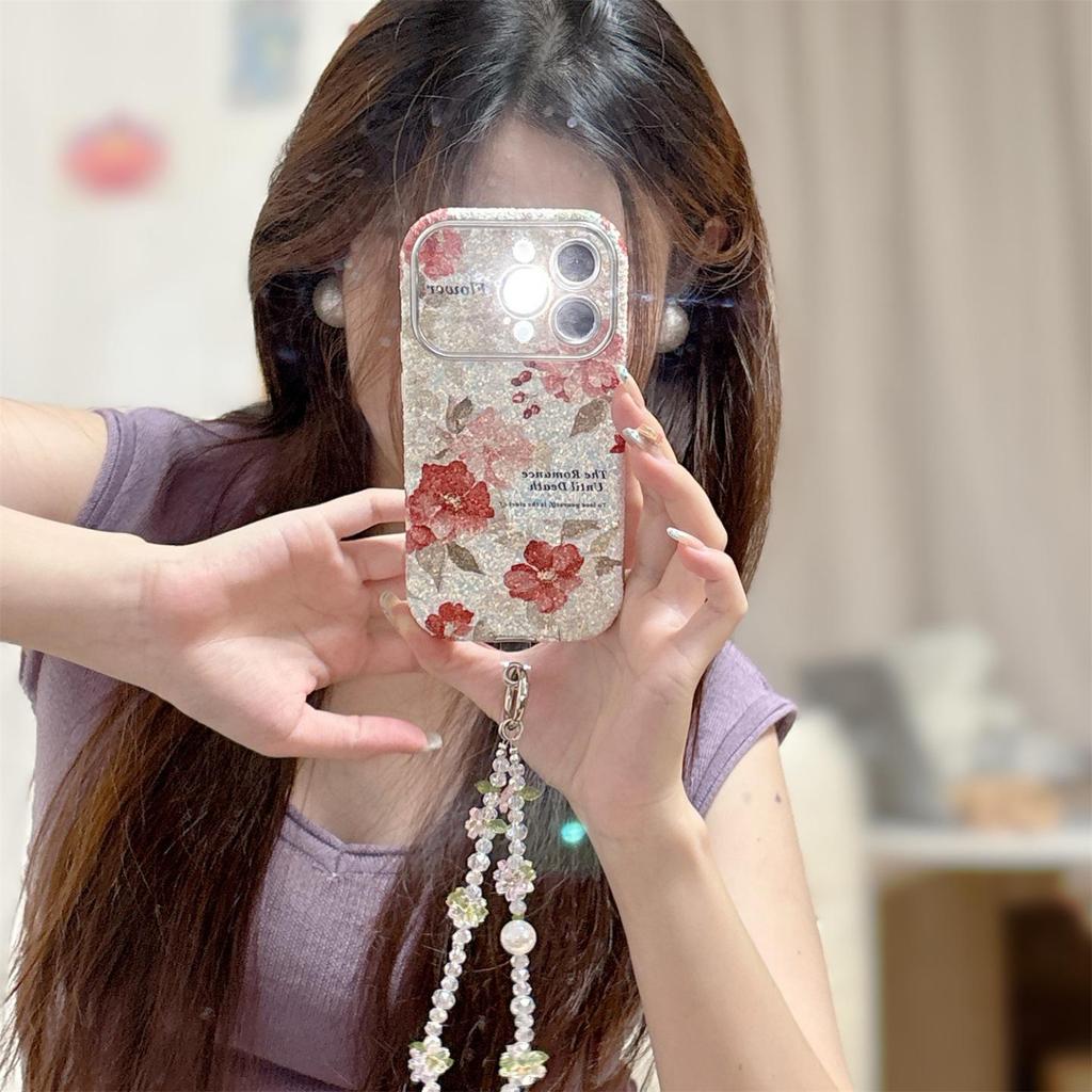 Rose Pattern Protective Case for iPhone 16 Pro Max, 15, 17 Pro, and Apple 14 - Cute Design for Women