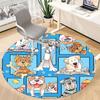 1PC Dogs Pets Office Round Area Rug, Mat Suitable For Office, Under Office Chairs Bedroom Living Room Home Decor, Room Deco