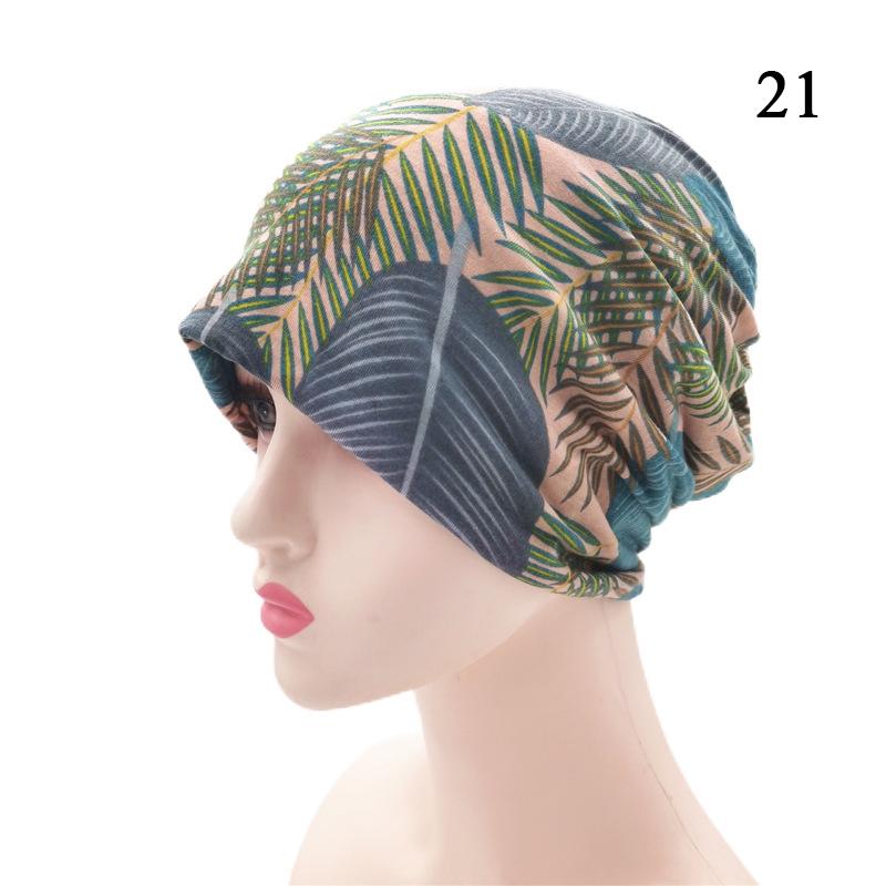 Women Printed Warm Beanie Hats Chemotherapy Cap Summer Thin Cap Turban Tube Bandana Headband Soft Stretch Bonnet Nurse Cap