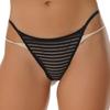 Womens Micro See Through Thong Low Waist Elastic Waistband Sheer Panties Briefs Lingerie Underwear