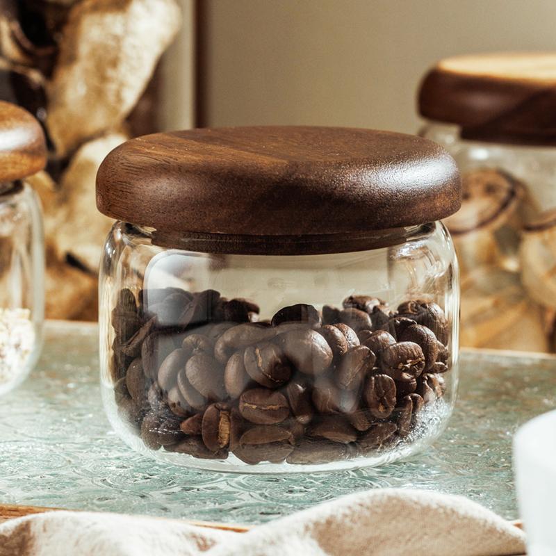 900ml Transparent Glass Storage Jar Multi-functional Home Use Candy Coffee Bean Medicinal Herb Storage Bottle Kitchen Glass Jar