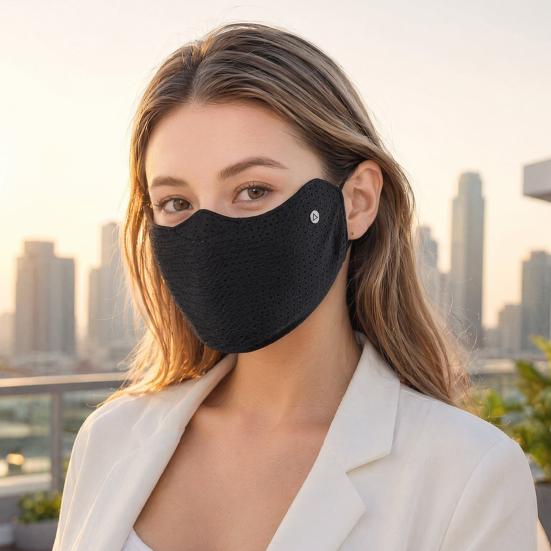 Ice Silk Face Guard, Washable Cooling Sunscreen Face Shield, Breathable Holes Face Protector with Elastic Ear Loop for Outdoor Cycling Hiking Fishing