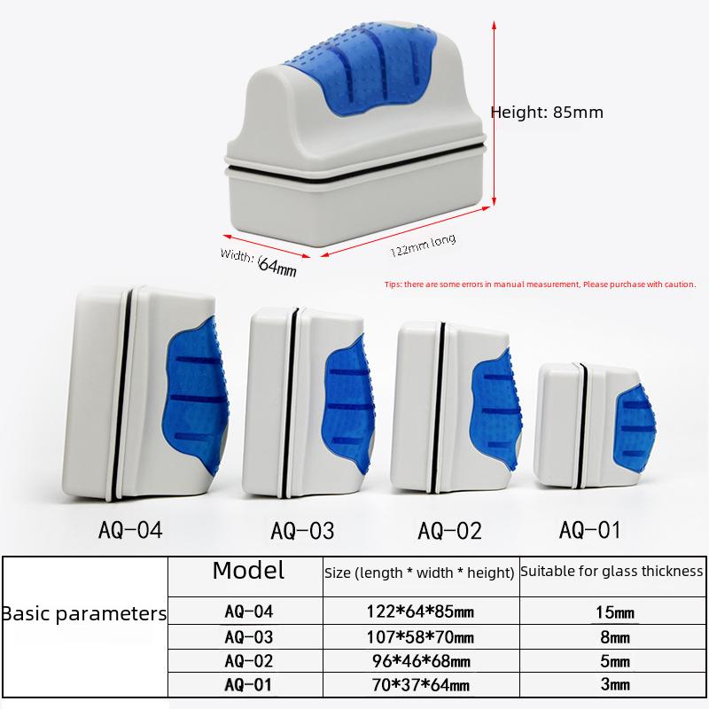 Doppelseitiger magnetischer Aquarienglasschaber und Bürstenreiniger