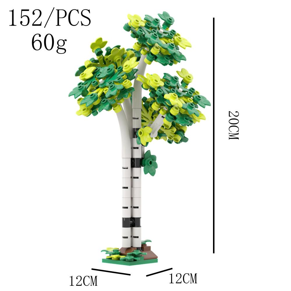 Assembled Aspen Tree Big Banyan Tree Building Block Children'S Interactive Flower Tree Plant Scene Ornament Parts