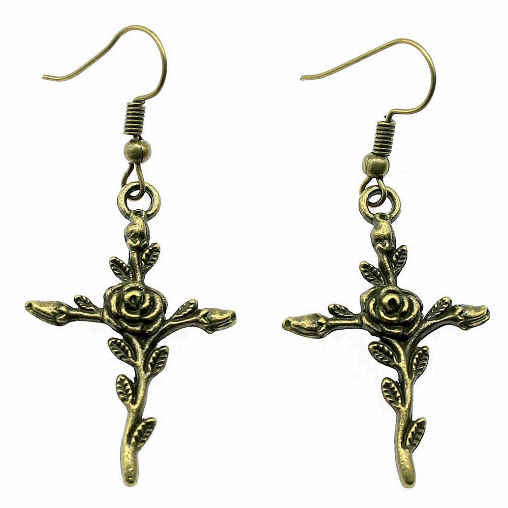 Cross Dangle Earrings Minimalist Gothic Christian Symbol Drop Earrings Girl Jewelry