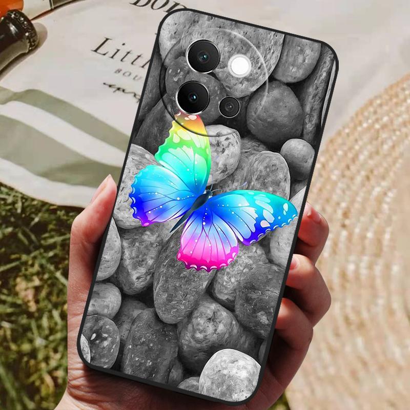 For VIVO V40 Lite 5G Case Soft Silicone Cover Black Bumper TPU For Vivo V40 Lite 5G Phone Cases V40Lite Shockproof Back Covers