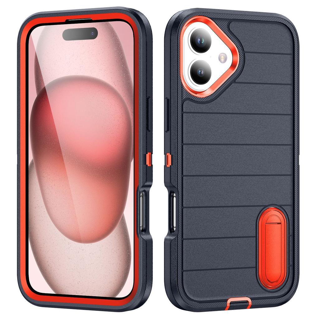 Source Phone Case Hidden PC Stand Protective Case Three In One Flat Stripe for Apple Phone Case
