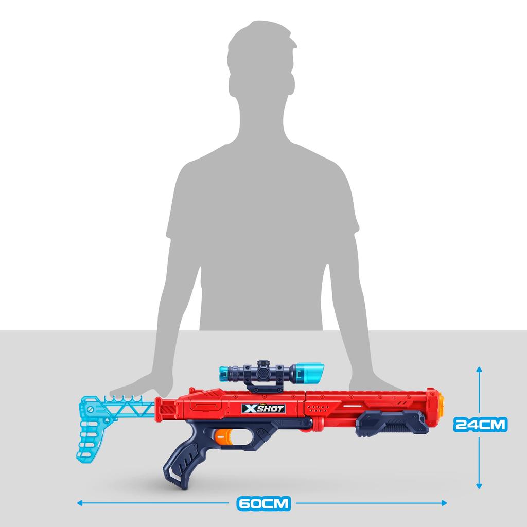ZURU XSHOT Excel Hawk Eye Blaster žaislas su 16 strėlyčių, kempininėmis strėlytėmis, 36435, Autentiškas