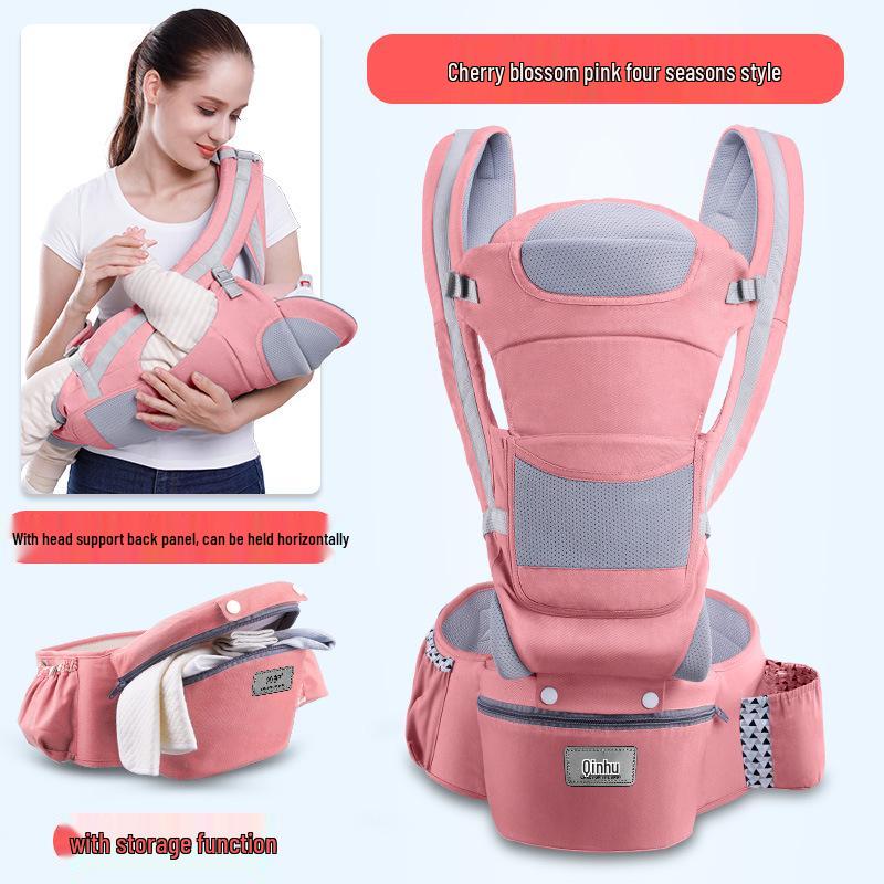Multi-Function Baby Carrier with Waist Stool for Horizontal and Back Carry