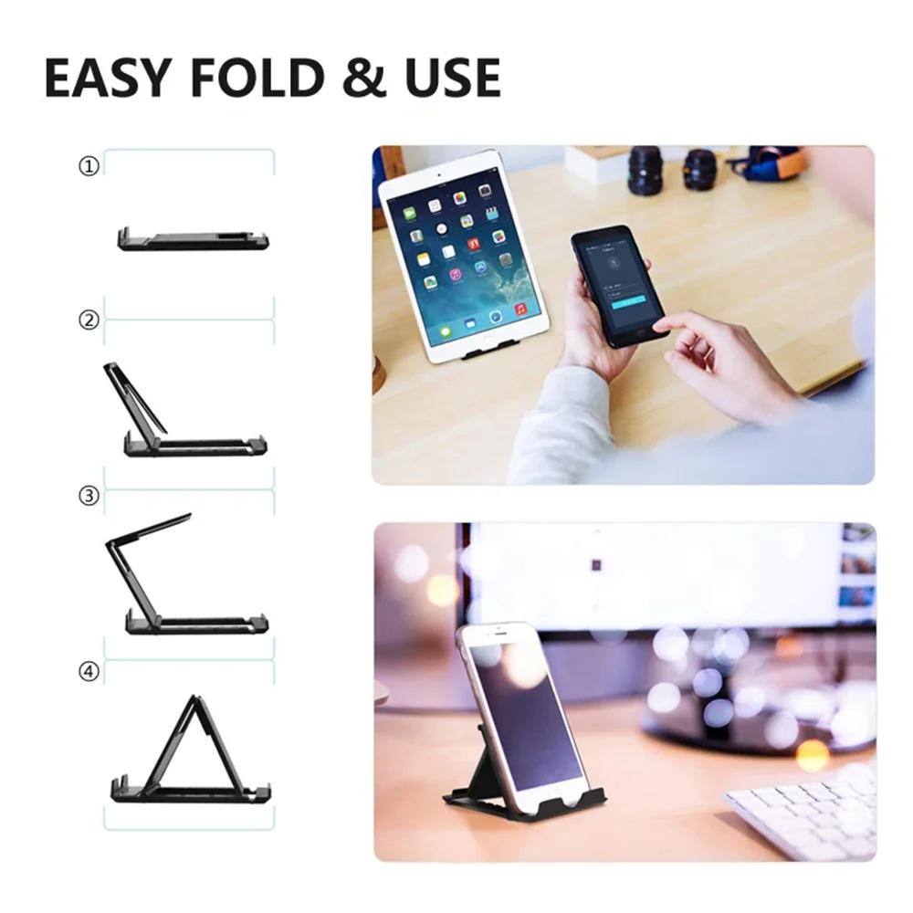 Mini Adjustable Portable Universal Folding Plastic Phone Holder Tablet Computer Stand for Ipad IPhone Samsung Xiaomi Huawei Vivo