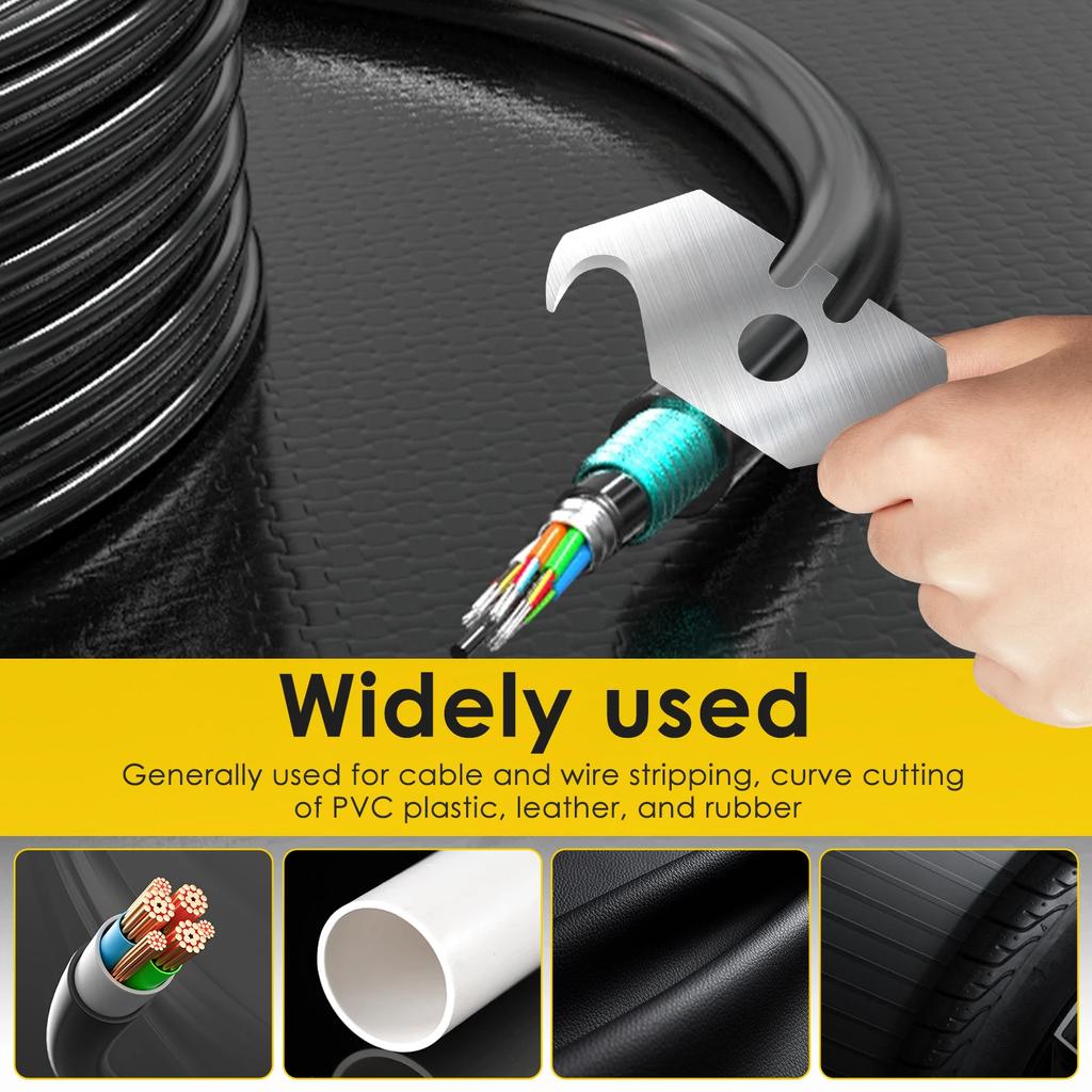 100Pcs SK5 Hooked Trimming Knife Blade Heavy Duty Utility Hook Blade Hooked Razor Accessory for Cable and Wire Stripping PVC