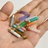 6X30mm Natural Stone Hexagonal Pendant Charms Stick Quartz Gem Pendant for Women Jewelry Necklace Earring Accessories Wholesale