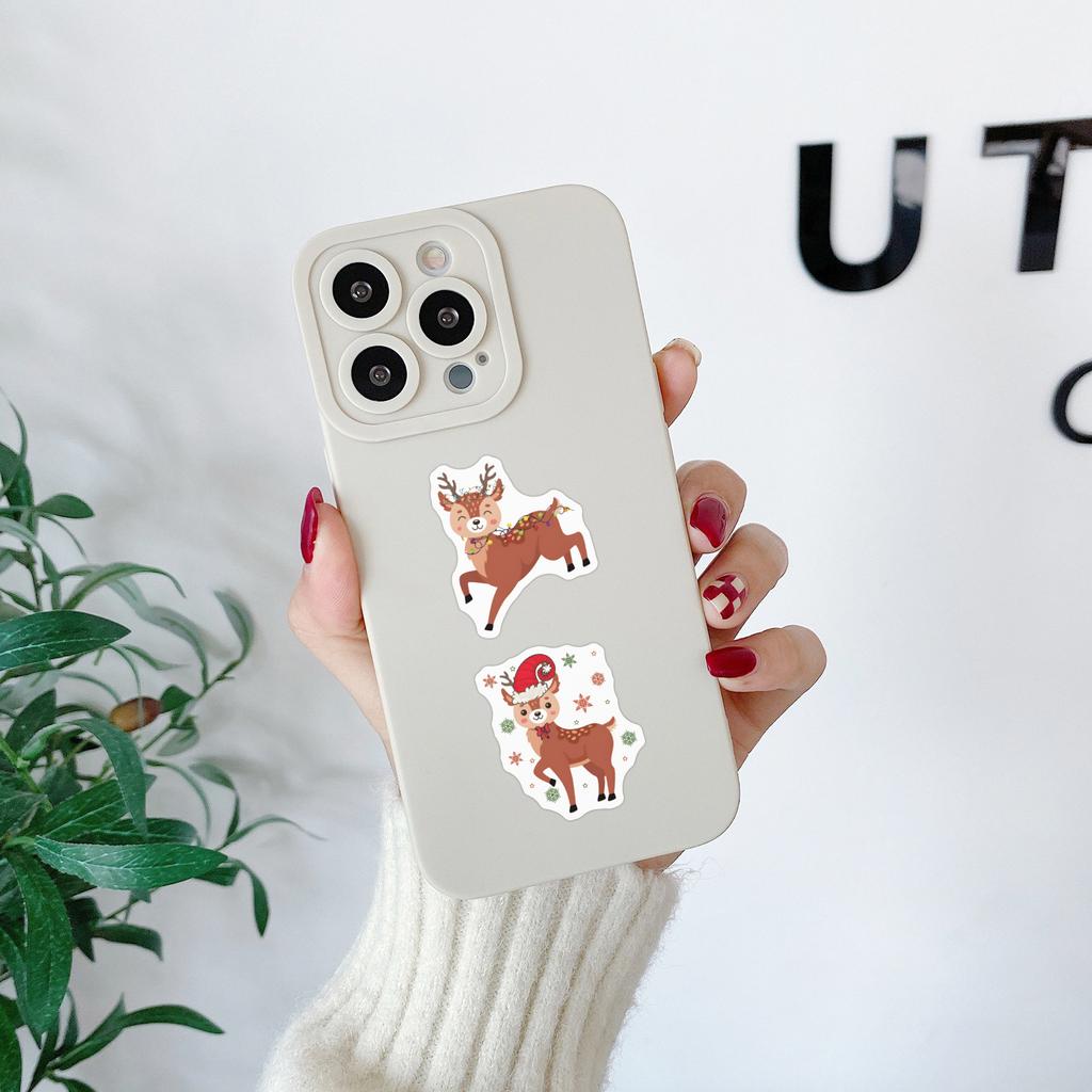 500/Rolle Weihnachten Rentier Cartoon Rollenaufkleber Niedliches Tier Kinder DIY Skateboard Koffer Aufkleber