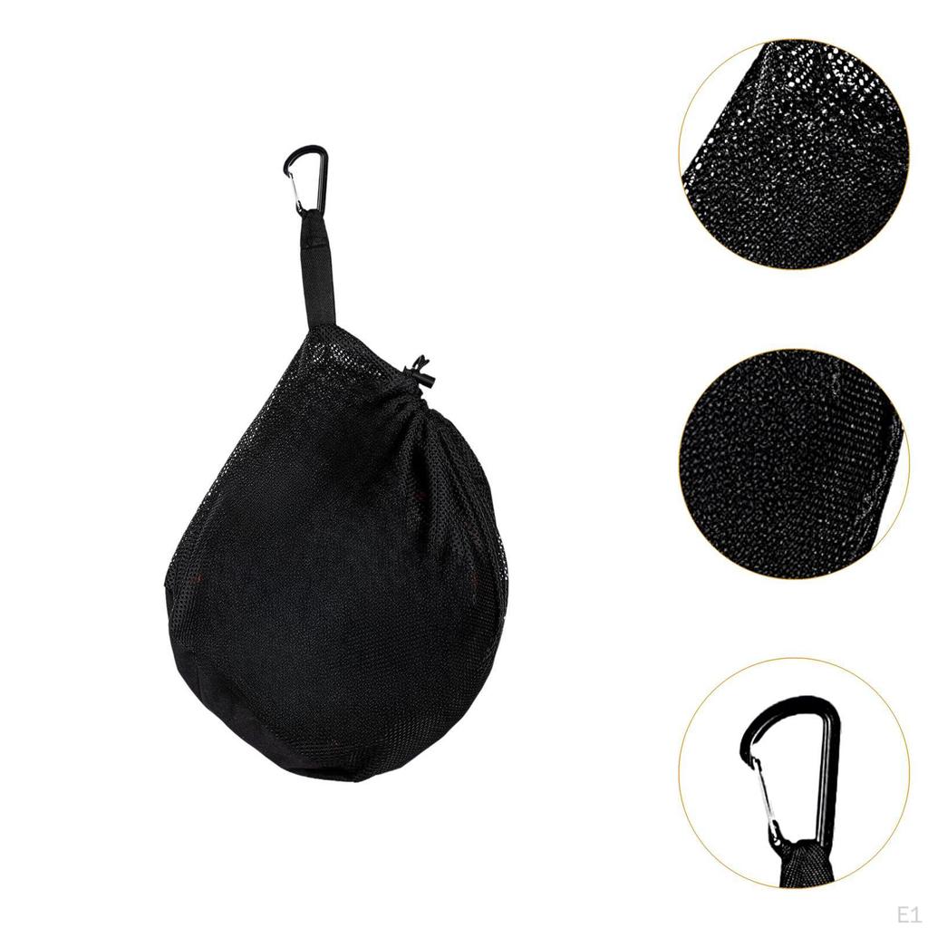 Single Ball Bag Mesh Carry with Zipper Pocket Portable Drawstring for