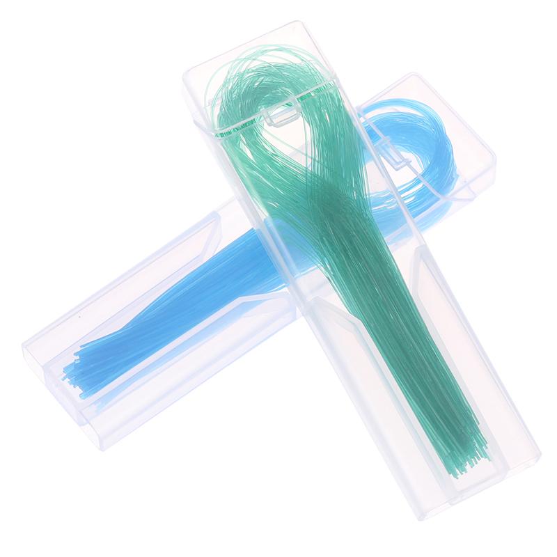 100Pcs Dental Floss Threader Dental Traction Line Oral For Crown Brace Bridge Implant Hoop Threading Braces Steel Traction