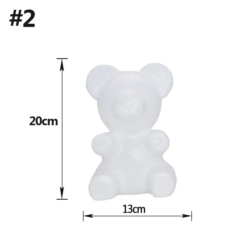 

1Pcs White Foam Bear Mold Polystyrene Styrofoam Artificial Flower Head Rose Bear Valentine s Day Gifts Party Wedding Decoration