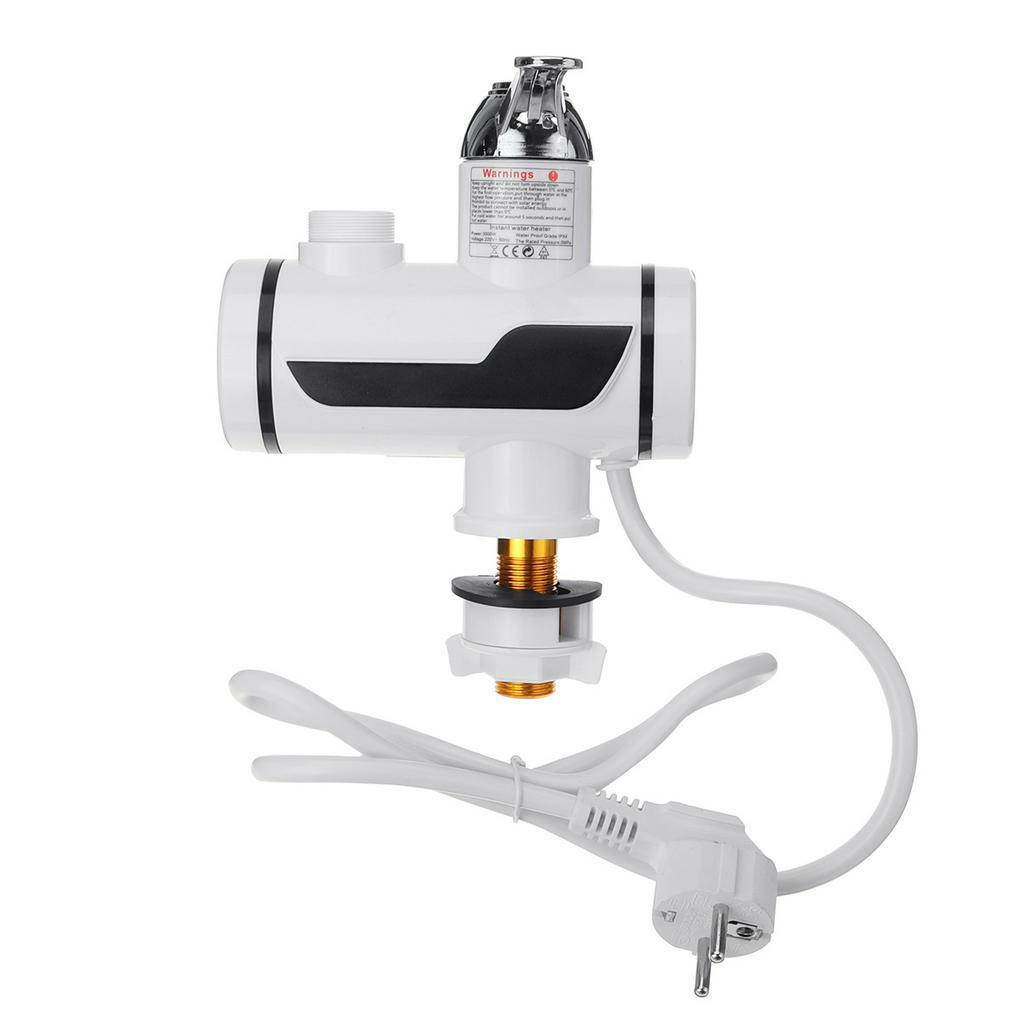 3000W Instant Hot Water Tap LCD Temp Display 360 Degree Rotation Electric Faucet Tap Hot Water Heater Showerhead Optional 220V/50HZ