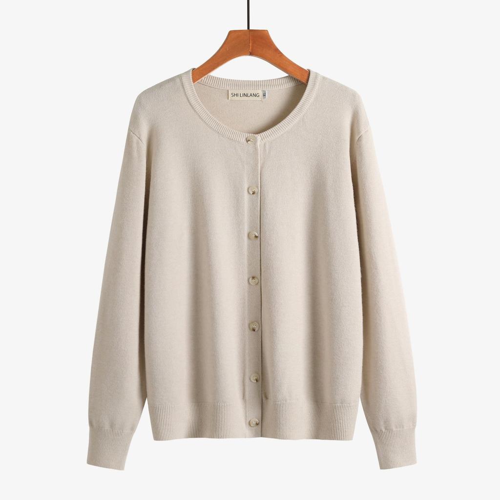 Damen Strickjacken Pullover Leichte Frühling Herbst Outfits Business Casual Weiche Oberteile Langarm Knopfleiste Pullover Rundhalsausschnitt Cardigan für Damen