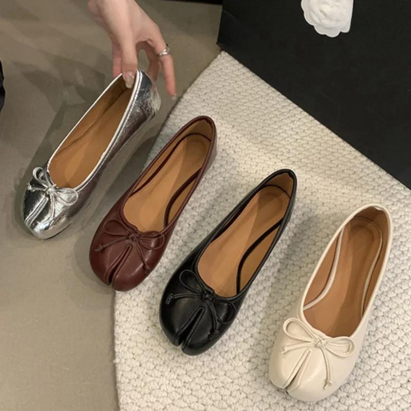 New Brand Women Flats Soft Ballet Shoes Slip On Loafers Soft Moccasins  Ninja Casual Shoes Ladies Shoes Bow Knot