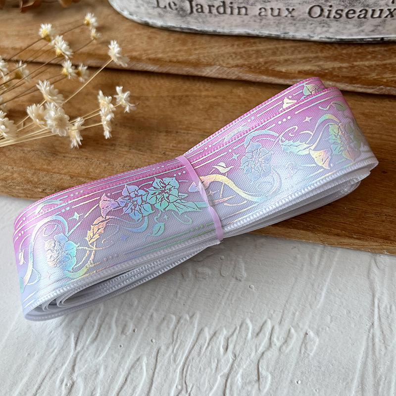 2.5cmx4.5m/Roll Packaging Ribbons Decorative Multiple Colors Brooch Badge Hot Stamping Pattern Headwear Hat Cartoon Gift Box