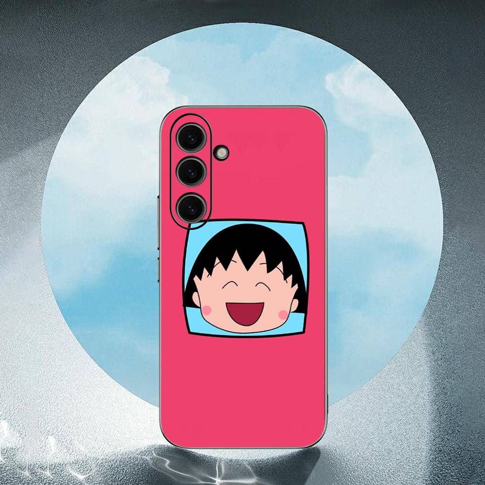 Cute Anime Sakura Momoko -O For Samsung Galaxy S25 S24 S23 Ultra S22 S21 Plus S20 Black Soft Silicone Protective Case
