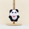 Love Bib Heart Panda Plush Keychain Toy Cartoon Stuffed Doll Gift Decoration