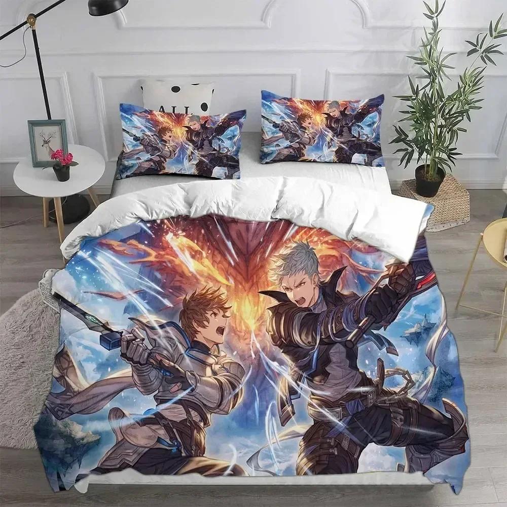 Granblue Fantasy Bedding Set Printed Bed Set With Pillowcase Duvet Cover Soft Queen King Size Bedclothes Home Kids Adult Size