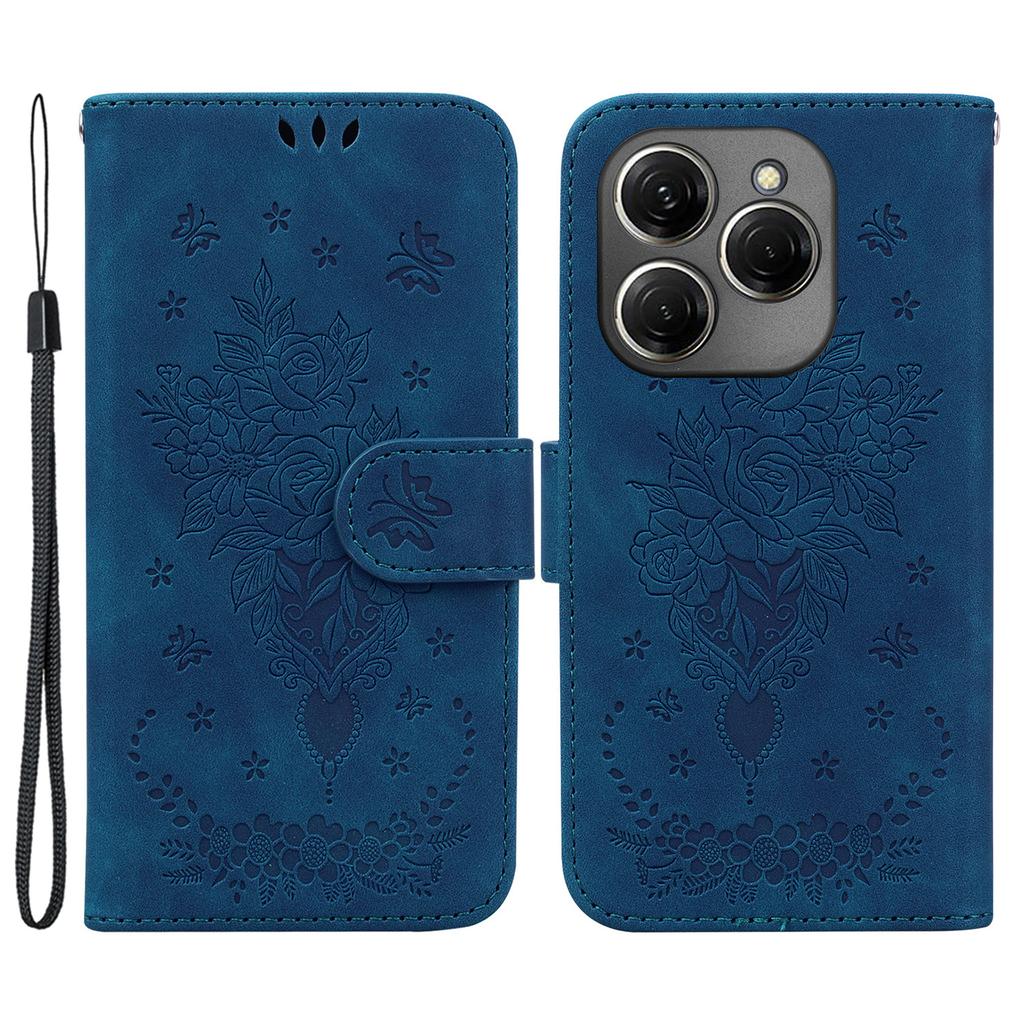 For TECNO Spark 20 Pro Case Flower Imprint Shockproof Leather Phone Cover