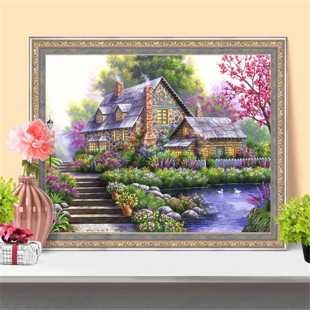 Diamond Painting Landscape 5D Diamond Embroidery Mosaic Kits House Home Decoration