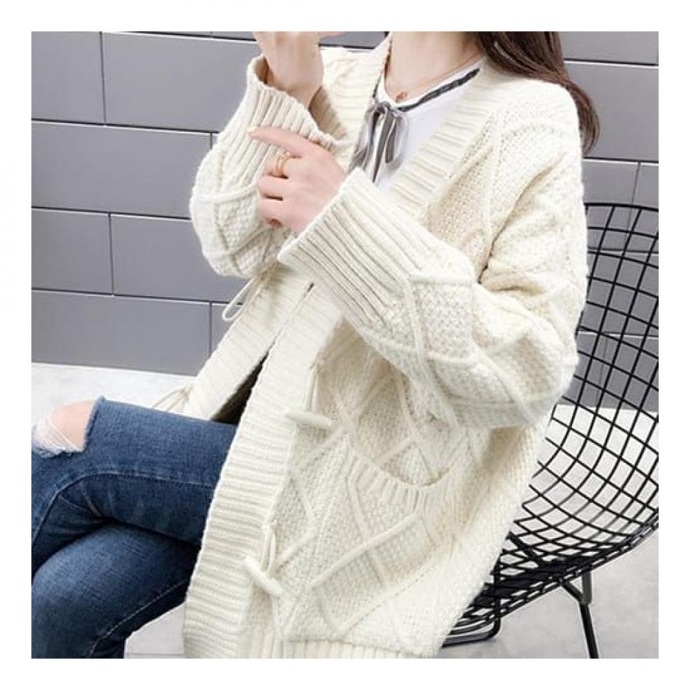 Navava Button Long Sleeve Knit Cardigan Nk1953