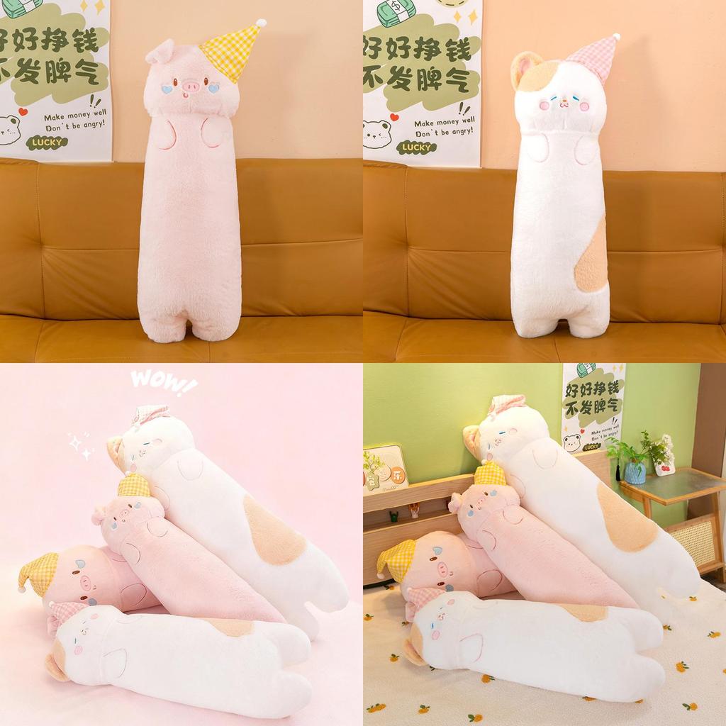 Plush Pig Sleeping Hat Pillow With Leg Holder For Girls And Bedside Comfort